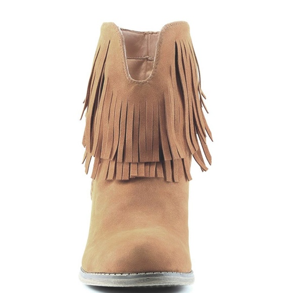 🖤 HP 🖤 MYRON Western Fringe Heeled Booties - Picture 4 of 6